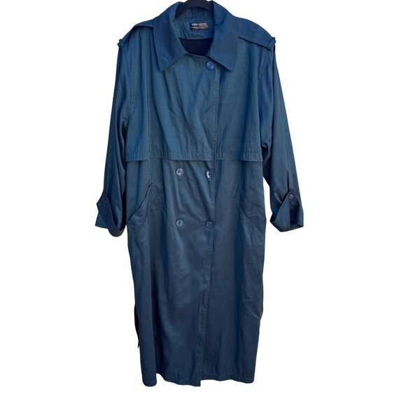 Forecaster Jackets & Blazers - Forecaster Vintage 70s 80s Blue Trench Coat Oversized Long Insulated Belted Rain